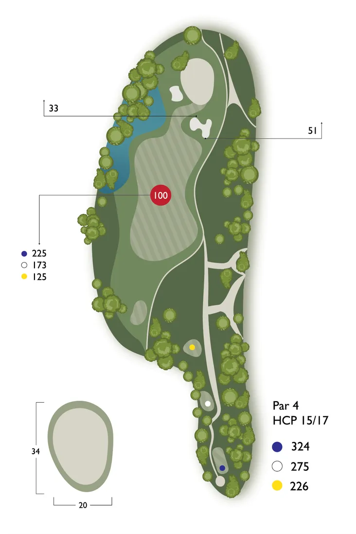 Overhead guide for hole 4, Heich O’Fash