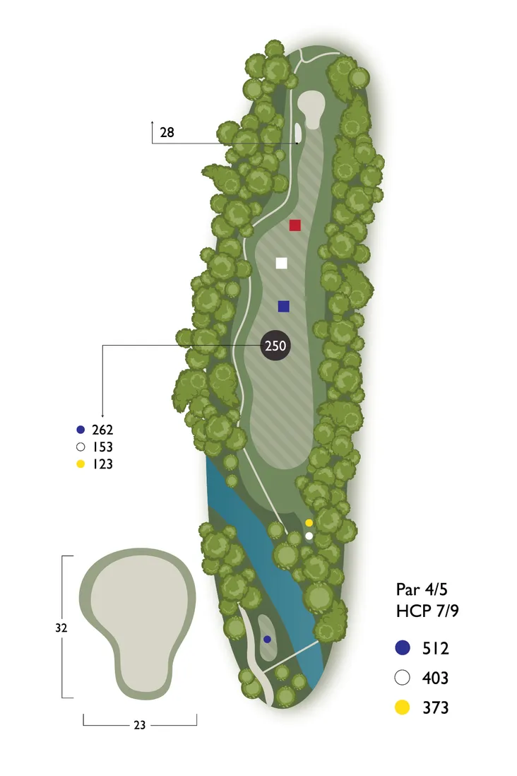 Overhead guide for hole 11, Bonnie Burn