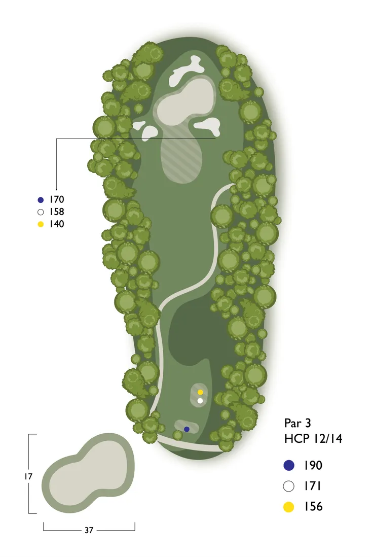 Overhead guide for hole 17, Dowie Den