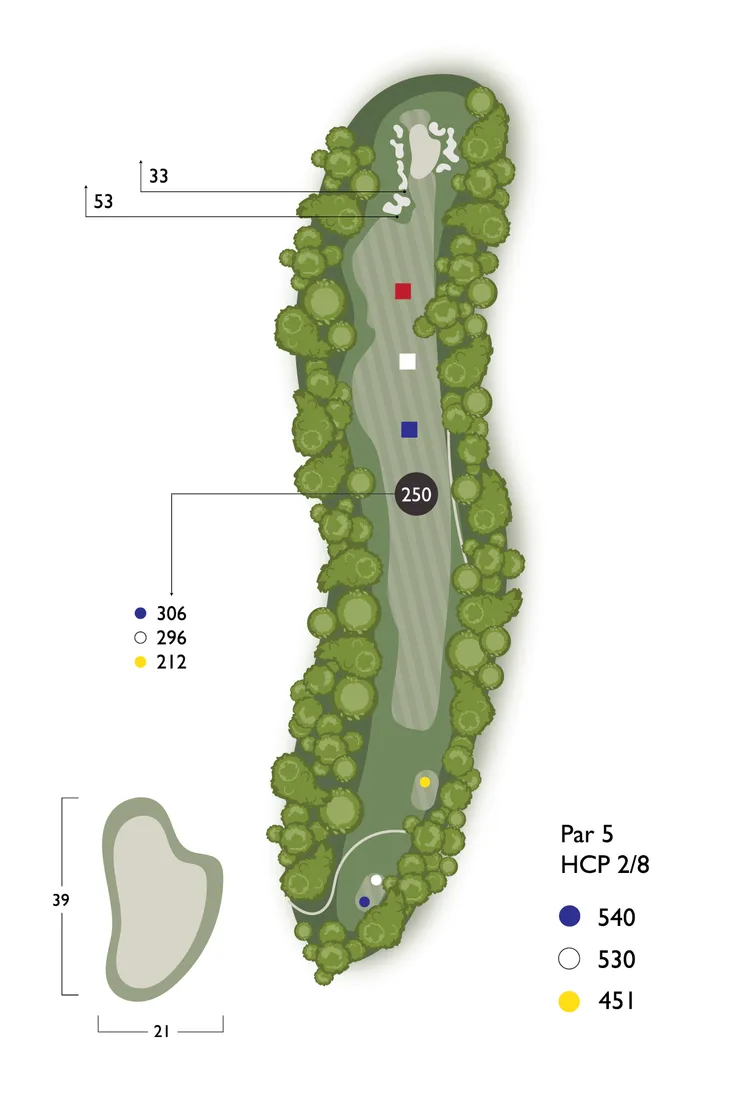 Overhead guide for hole 15, Tattie Bogle