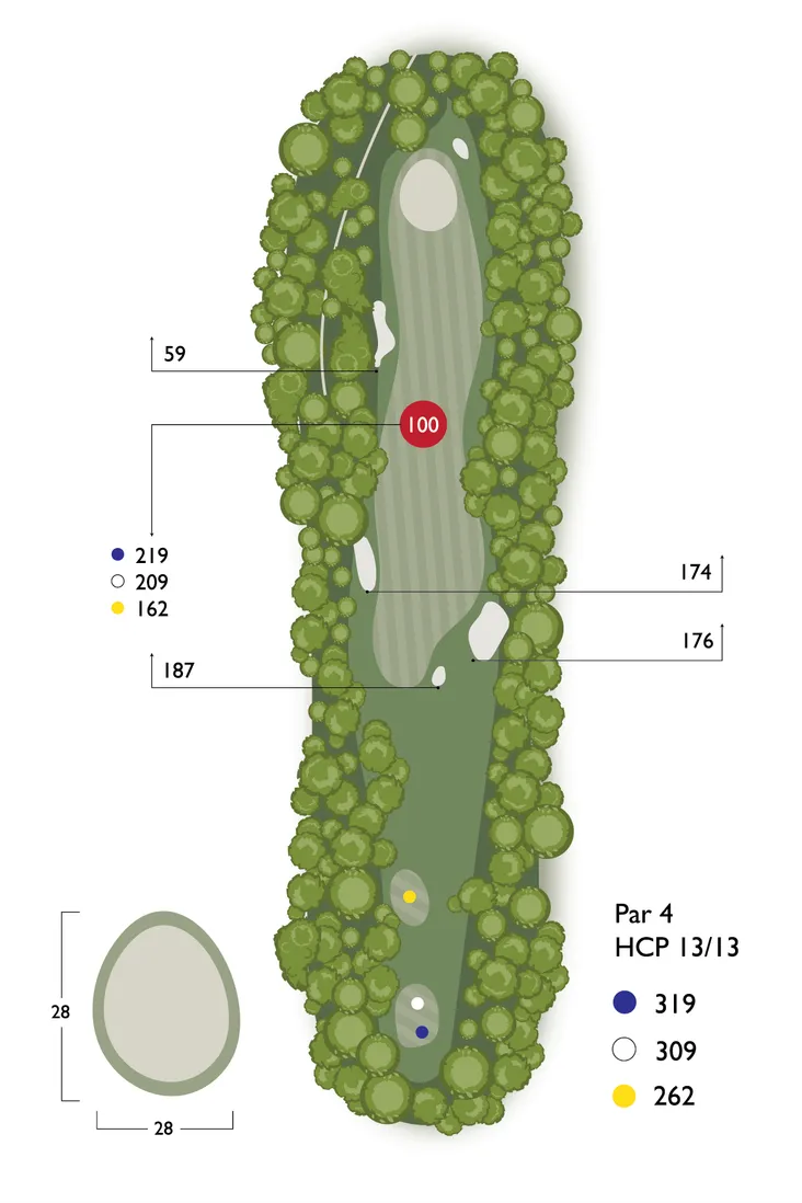 Overhead guide for hole 8, Caber’s Toss