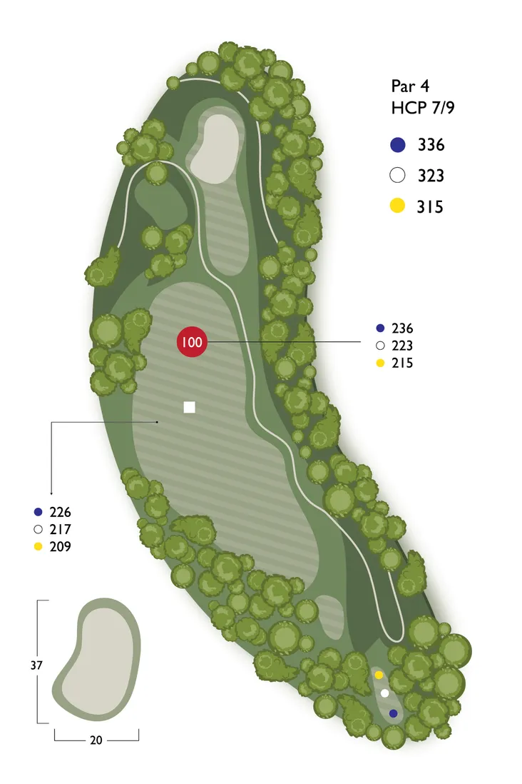 Overhead guide for hole 9, Corbie’s Nest